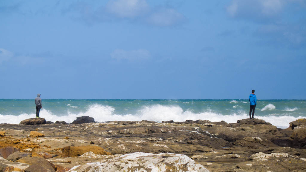 Admiration des vagues à Curio Bay