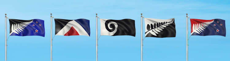 Les 5 drapeaux alternatifs - Nouvelle-Zélande
